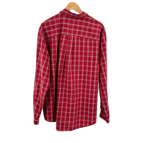 Consensus Shirt Size X Large Mens Red Plaid Long Sleeve Button Down Collar Shirt - Picture 3 of 11
